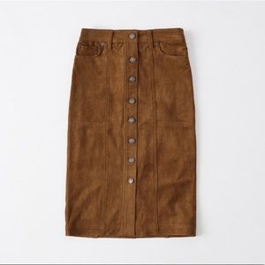 Suede Midi Skirt